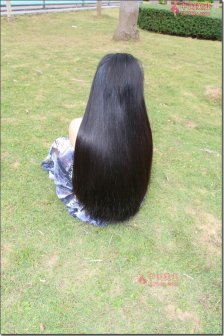 剪去花衣姑娘乌黑长发-发之美320#