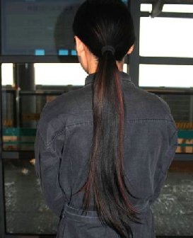 剪下时尚女士的挑染秀发-上海ww1224#