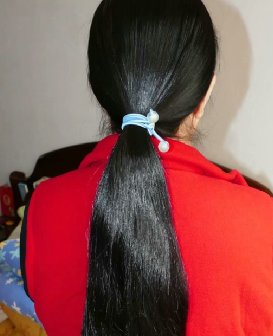 剪去红衣女子的黑亮头发-戈壁落日217#