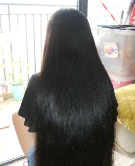 白皙女孩剪去83公分漆黑长发-发之美416#