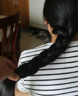 剪去上海大姐67公分头发-上帝之手862#