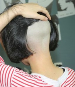 长发MM剪去长发剃后空波波发型-芳飞1168#