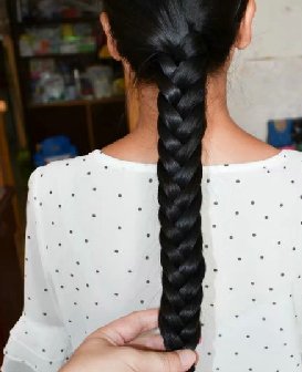 剪下女孩纯天然无烫染头发-戈壁落日241#