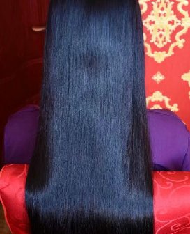 剪16岁女孩顺滑丰厚长发-戈壁落日244#