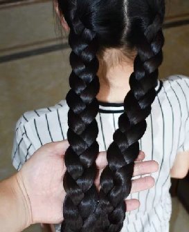 剪下高个初中女生波浪长发-戈壁落日246#