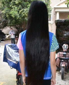 剪下漂亮小姑娘80公分及臀长发-戈壁落日250#