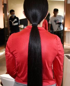 国贸理发店剪下女子及臀黑发-戈壁落日257#