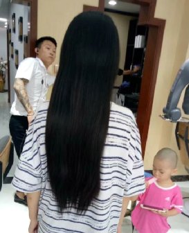 剪去年轻妈妈55公分披肩秀发-海浪1673#