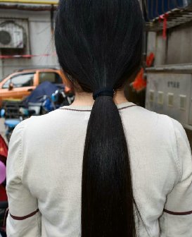 剪下90年后姑娘超粗马尾-戈壁落日259#