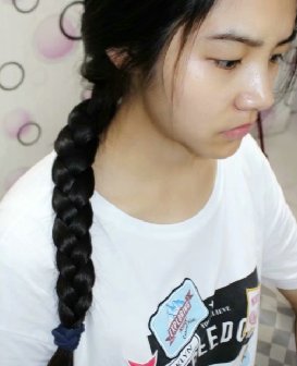 在理发店剪去姑娘65公分细丝长发-海浪1677#