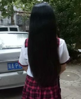 剪去小学6年级女生粗厚秀发-海浪1678#