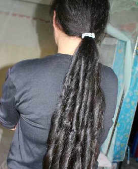 剪去少妇一米多长的大卷发-海浪1695#