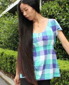 公园一角剪去妹子60公分秀发-海浪1699#