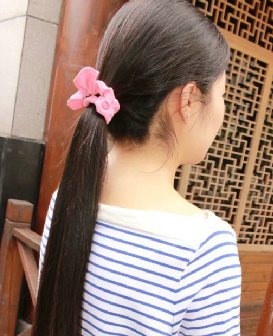 路边剪下女领班60cm栗色秀发-海浪1700#