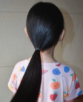 剪去10岁小姑娘闪闪发亮秀发-戈壁落日299#