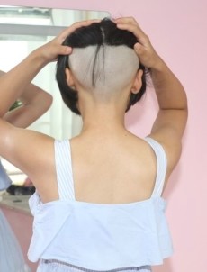 短发妹子剃后空式BOB头-芳飞1223#