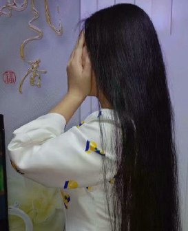 捂脸美女挥刀自剪62公分长发-狠狠爱李3068#