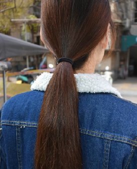 剪去牛仔美女的栗色卷发-戈壁落日356#