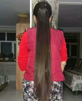 大婶对镜自剪80公分秀发-狠狠爱李3151#