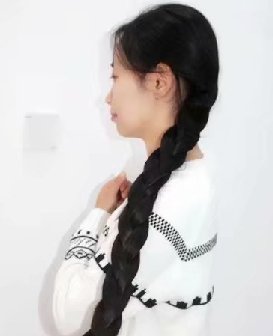 一刀剪去美女一米多长及膝长发-狠狠爱李3043#