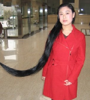 天津长发女刘萍2.4米长发回顾