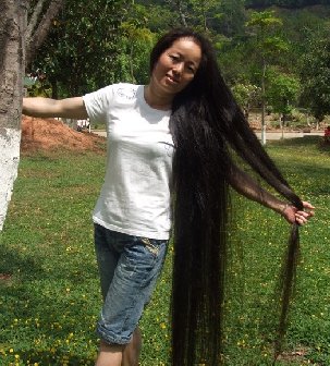 云南普洱长发女文春蓉1.95米长发回顾