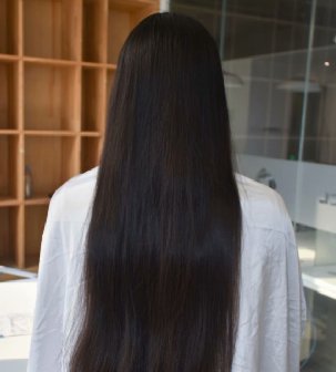 剪去姑娘栗色顺滑秀发-戈壁落日362#