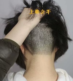 长发女会计剃后空式BOB头-上帝之手1346#