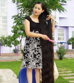 辽宁盘锦长发女姜丽丽2.15米长发回顾