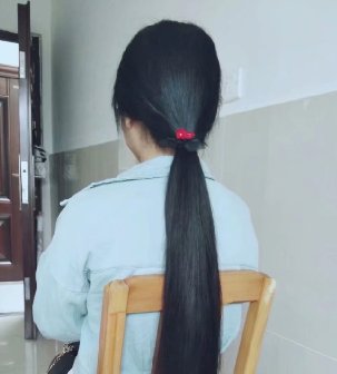 剪去学生妹子95公分顺溜长发-狠狠爱李3610#