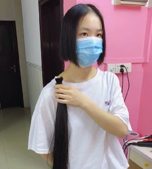 剪去清纯学生妹子70公分顺直细腻秀发-狠狠爱李3641#