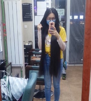 理发店剪去女大学生82公分柔顺秀发-狠狠爱李3670#