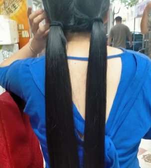 剪去快餐店小孕妇67公分黑直马尾-狠狠爱李3799#