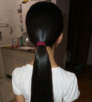 一刀剪去小少女71公分顺滑长发-狠狠爱李3839#