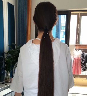 剪去高三学妹1.3米纯天然粟色长发-狠狠爱李3846#