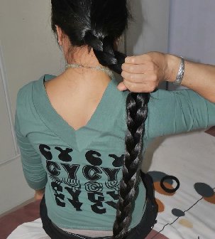 上门去剪苗条少妇1.6米干净顺滑及地长发-狠狠爱李3857#