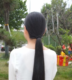 室外剪去女护士60公分齐尾长发-狠狠爱李3878#