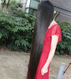 公园剪去红衣美女1.05米细丝极品长发-狠狠爱李3908#