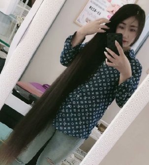 发廊剪去美女1.15米顺滑及膝长发-狠狠爱李3962#