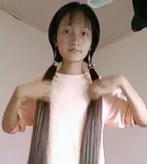 剪下21岁小美女72公分粟色齐尾秀发-狠狠爱李3981#