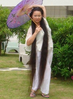 广西钦州长发女冯秀琳1.5米长发图片280张回顾