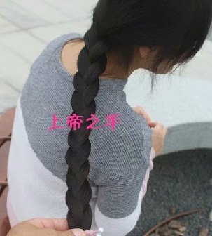 户外剪去姑娘70公分齐臀秀发-上帝之手1495#
