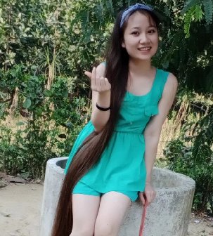 缅甸长发女Ko Aung过膝长发图片49张