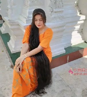 补充缅甸仰光长发女shwe phyu过膝长发图片29张